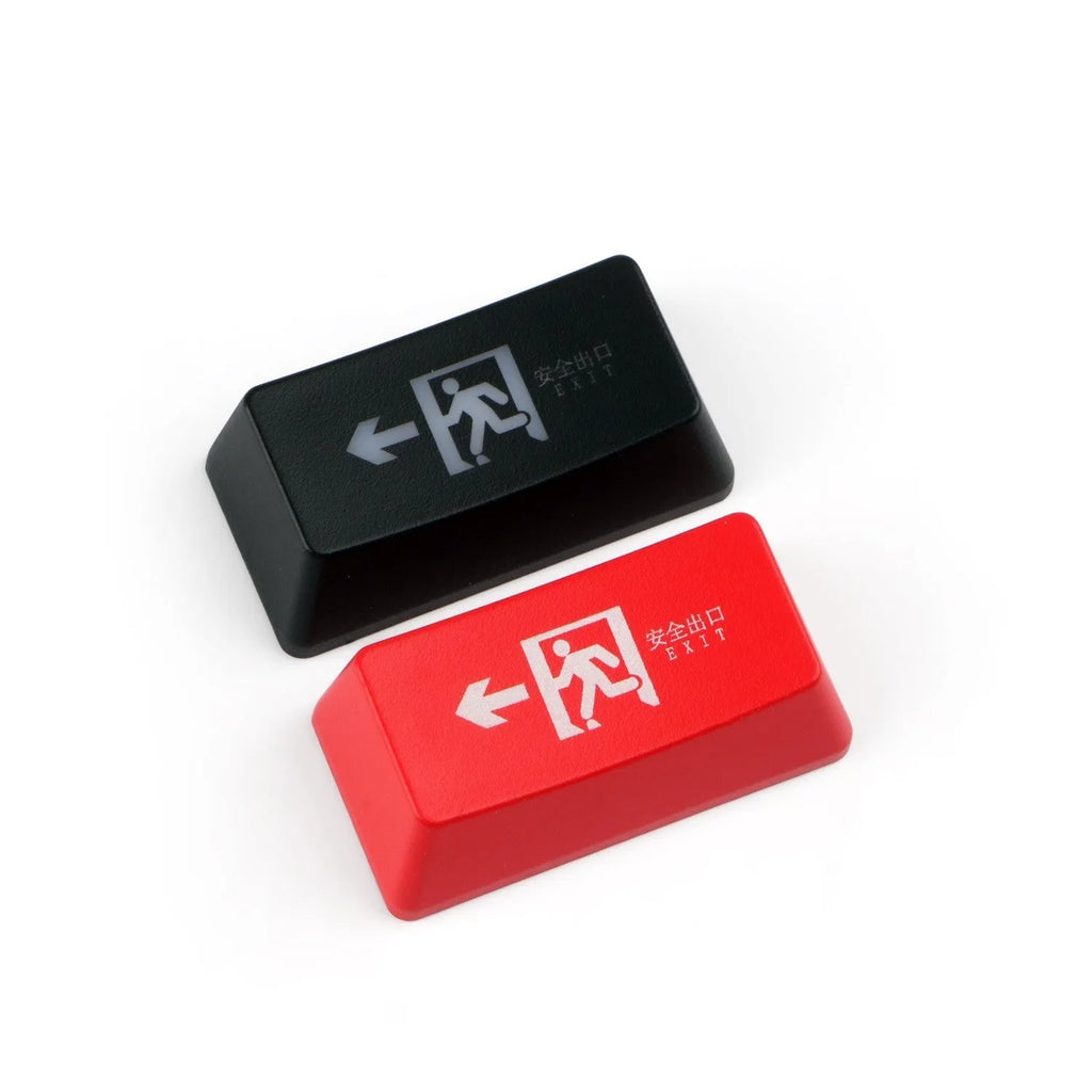 Transparent mechanical keyboard safety evacuation exit backspace keycap with wired USB connection