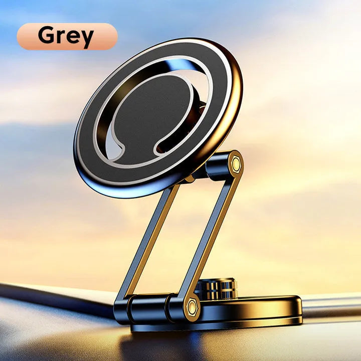 Telescopic folding car phone holder with magnetic suction installation on vehicle instrument panel