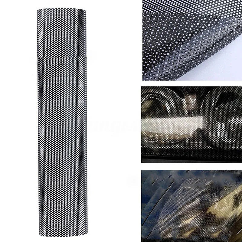 Perforated automotive colour changing film sheet measuring 30cm by 106cm