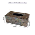 Black natural shell tissue box storage container with modern minimalist design