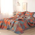 Cotton gauze bed blanket and two pillowcases set with plant and flower pattern in Flower Story Language colour