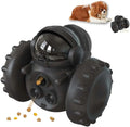 Self-balancing dog treat dispenser toy with robot design in multiple colours