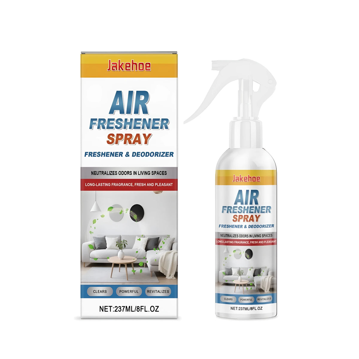 One 237 ml aerosol can of menthol air freshener spray on a white background.