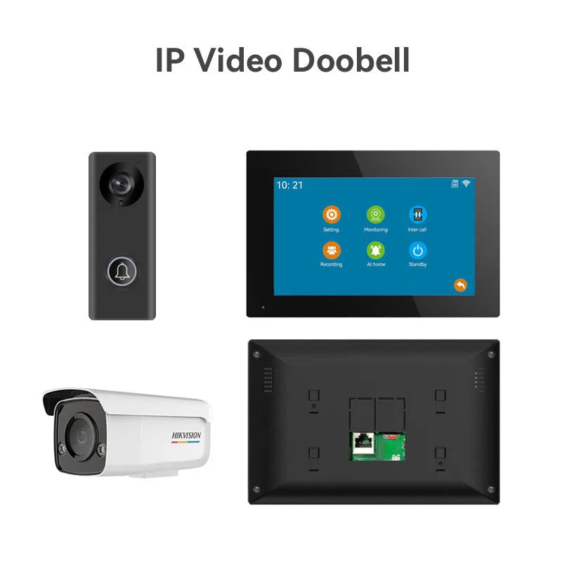 10-inch wireless video intercom doorbell system with 1080P camera and colour display