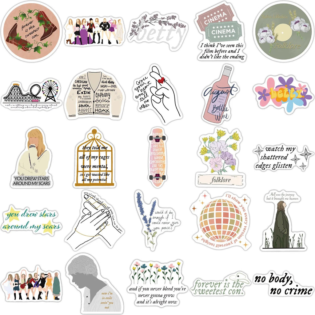 Waterproof graffiti cartoon stickers for luggage and notebooks in 4-6cm sizes