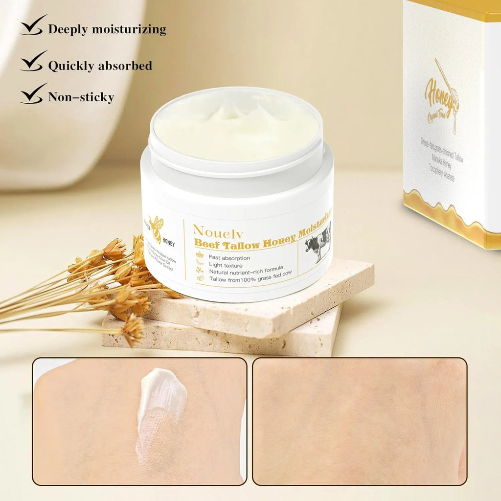 50g jar of cow fat moisturising cream with honey for dry and combination skin types