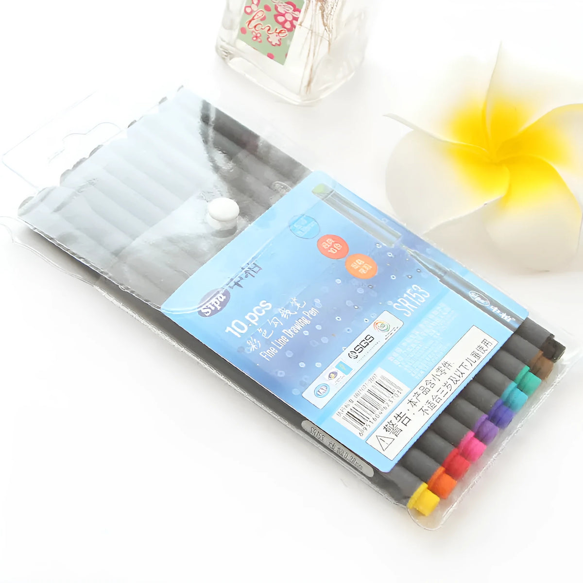 Set of 10 technical drawing pens with 0.38mm tips for architecture broadcasting mobile design work