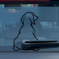 Cartoon dog wiping rear silhouette vinyl sticker for car window decoration in black or white colour