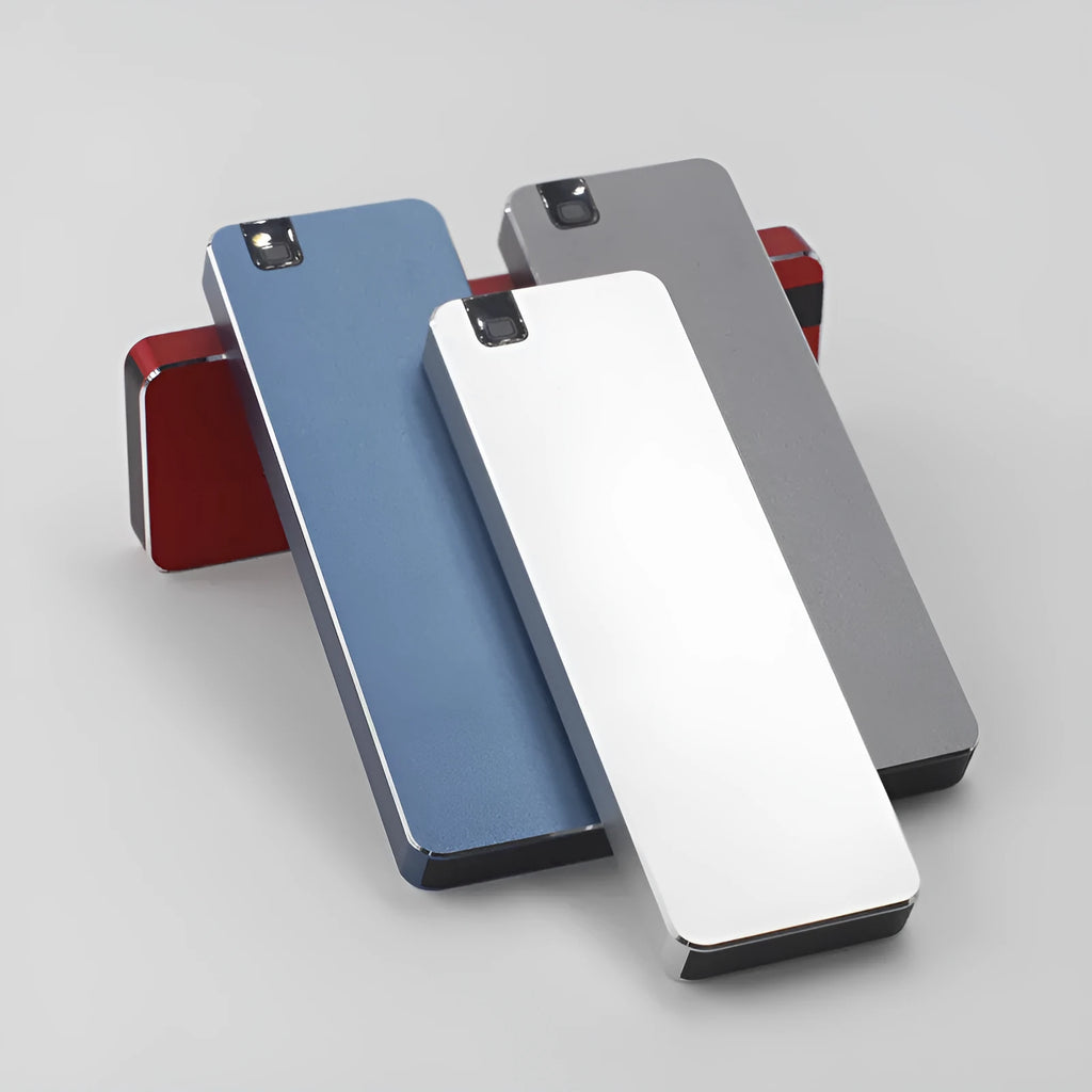 Metal portable solid state hard disk with USB 3.1 cable in multiple colour options