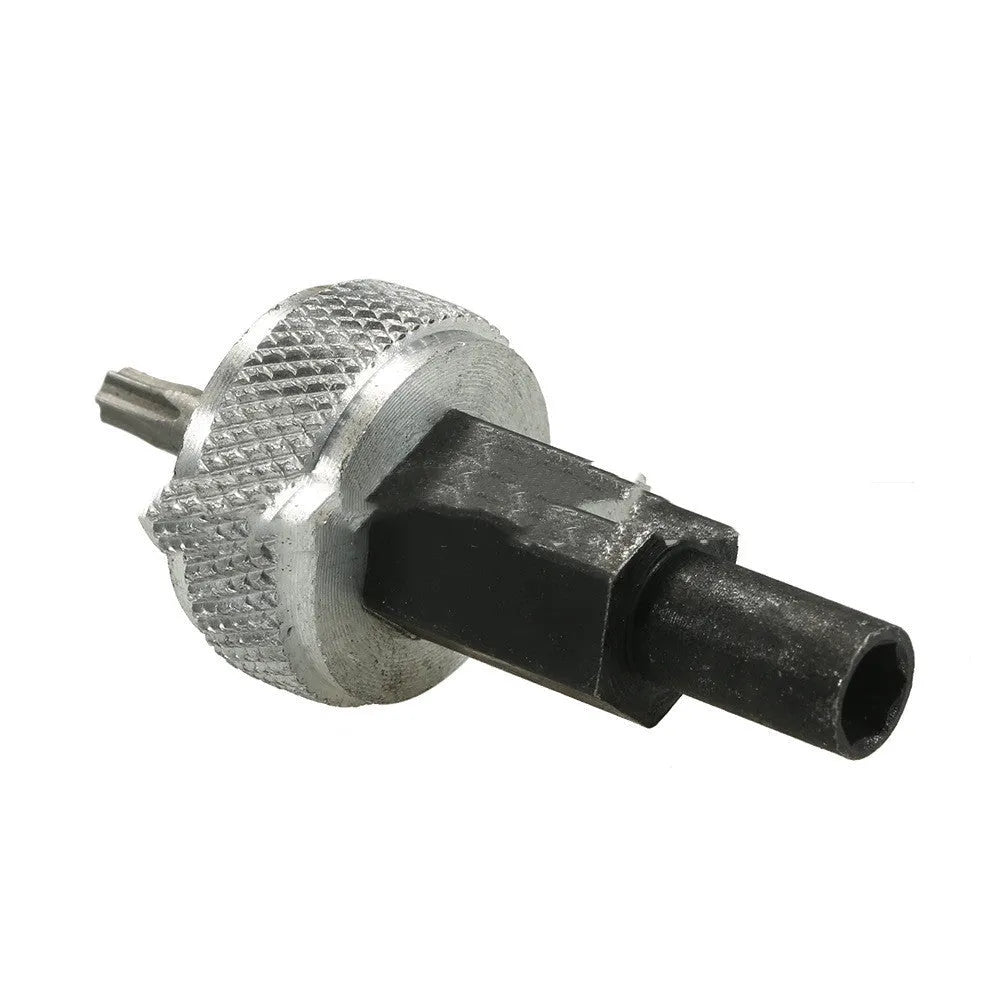 Carbon steel ignition module clamping wrench with aluminium knurled knobs for automotive distributor service.
