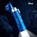 TH727 multi-functional waterproof flashlight lighter in metal construction showing five colour options