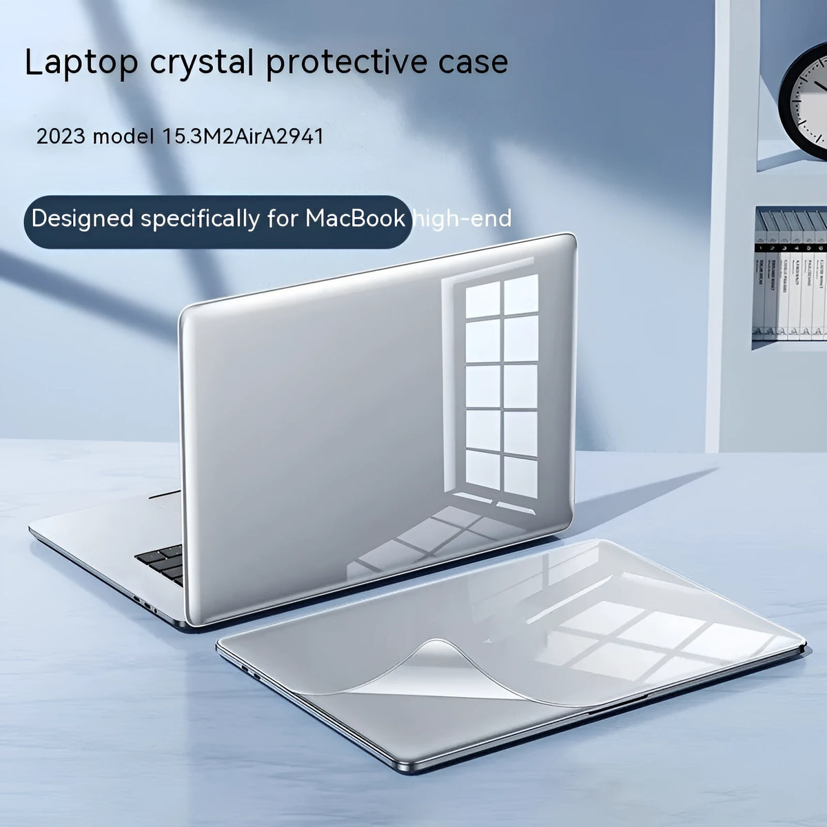 MacBook protective hard shell case in transparent, black, frosted, and matte colour options for laptop drop protection
