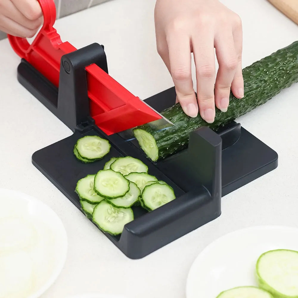 Green vegetable cutter with stainless steel blades for cutting carrots and potatoes