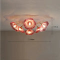 Simple modern creative flower ceiling lamp with multiple flower heads and colour-changing lights