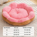 Round rabbit plush cat bed with a removable cover in yellow brown colour.