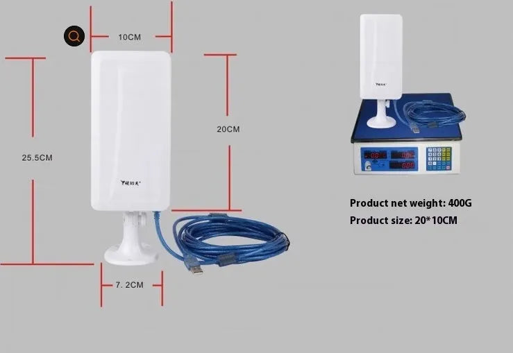 White USB wireless network card with compact design for desktop placement