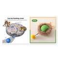 Silicone cat toy ball in plush red, green, or grey colours with optional rope attachment