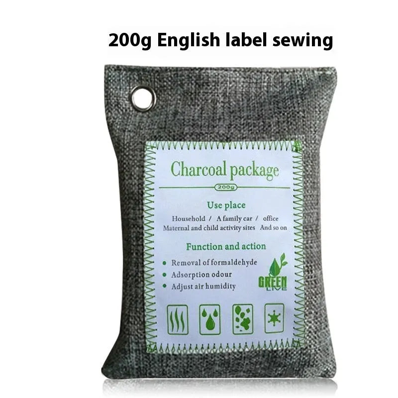 Bamboo charcoal wrapped activated carbon bags for formaldehyde removal in 100g, 200g and 500g sewing styles