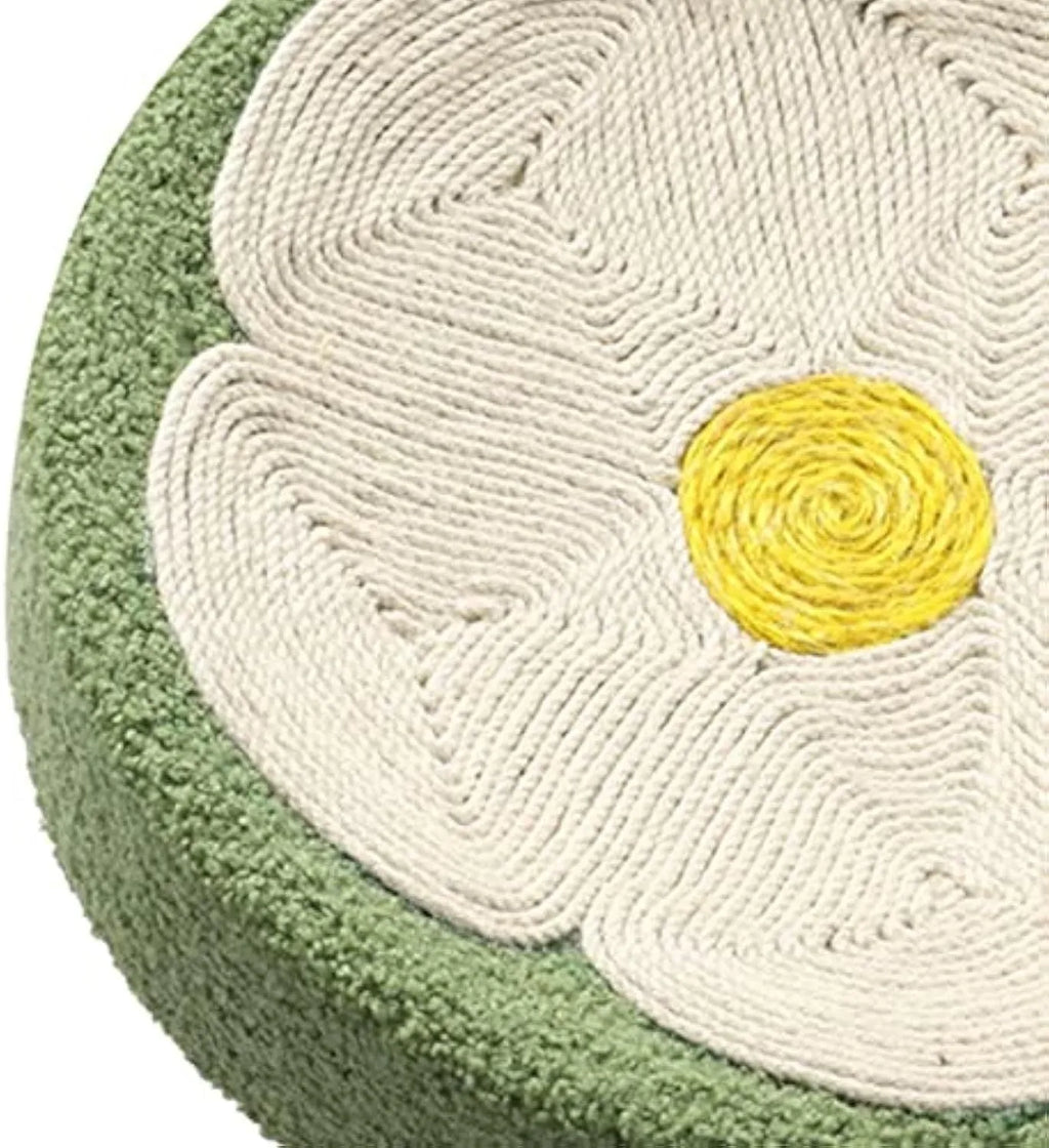 Green sisal cat scratcher bowl lounge bed with round deep bowl shape measuring 39cm diameter
