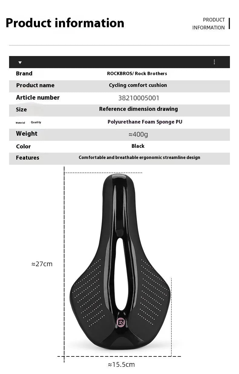 M size mountain bike seat cushion in black and pink colour options