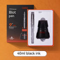 Student automatic suction pen set with plastic shell, refillable ink feeder, and choice of 0.38mm or 0.5mm pen heads