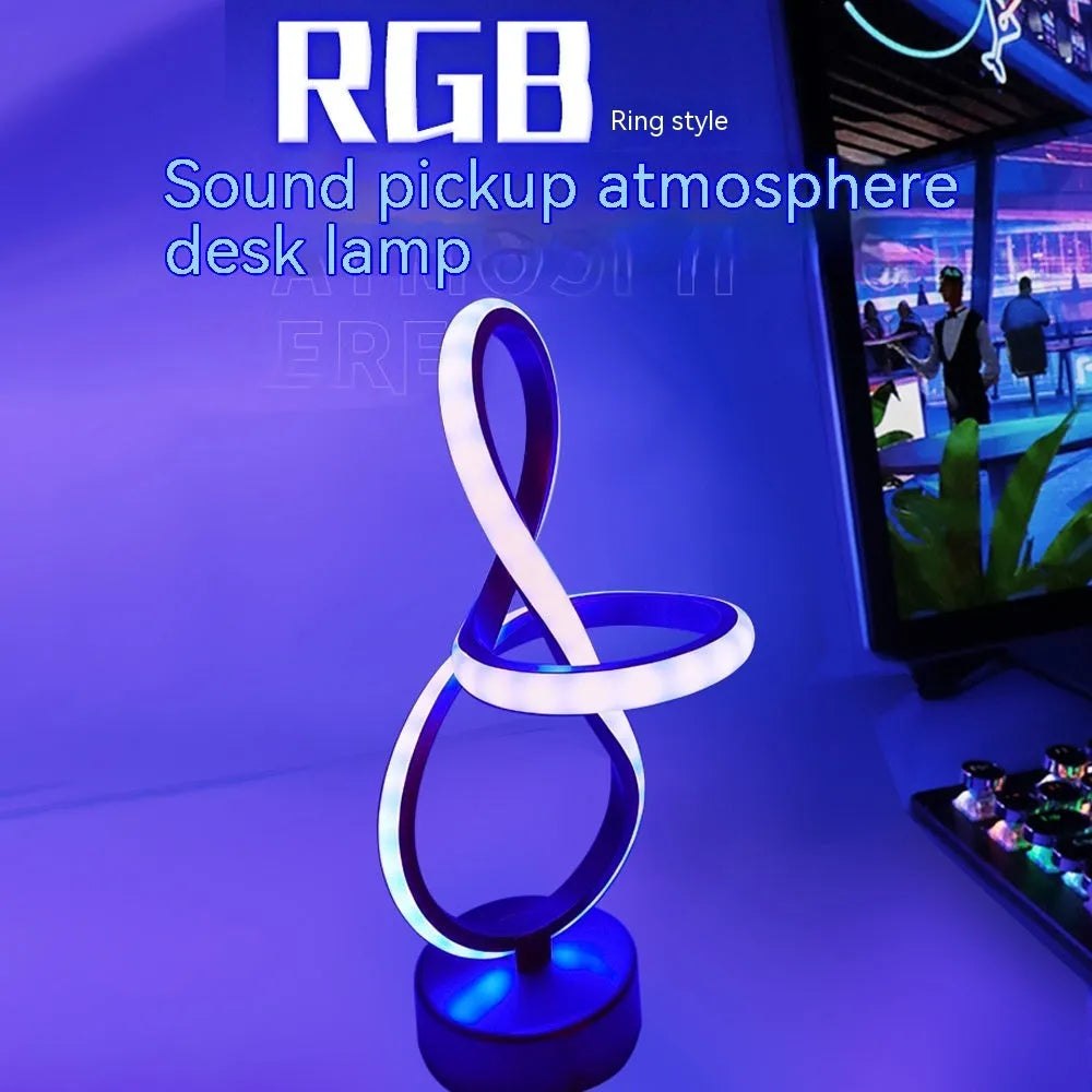 Black musical note light with app control for white, warm, and RGB colour lighting modes