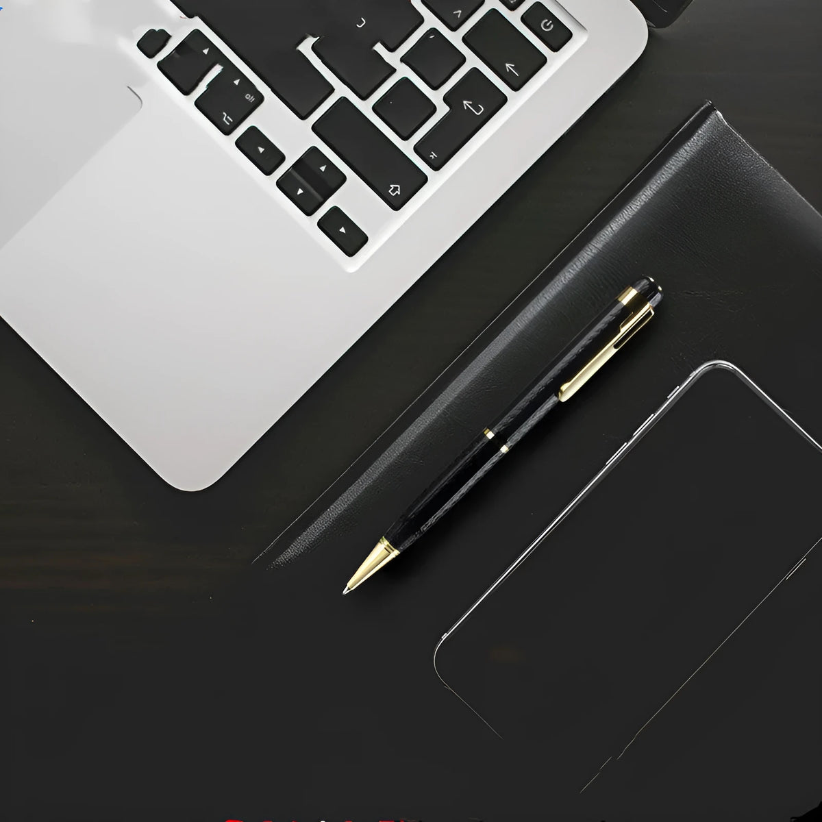 Black pen-shaped audio recorder with zinc alloy body shown next to included headset and data cable.