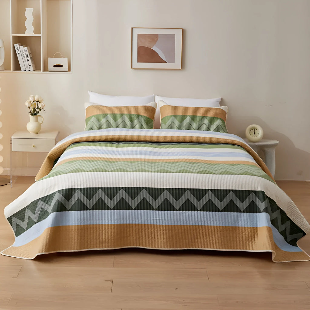 Pure cotton printed bed sheet set in modern simple style for 2.2 metre beds
