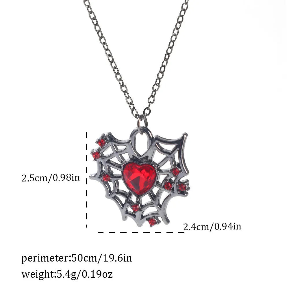 A Halloween necklace with a dark gothic-style zinc alloy pendant on an alloy chain.