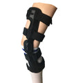 Black anterior ligament knee pad supporter with iron frame and brushed cloth surface