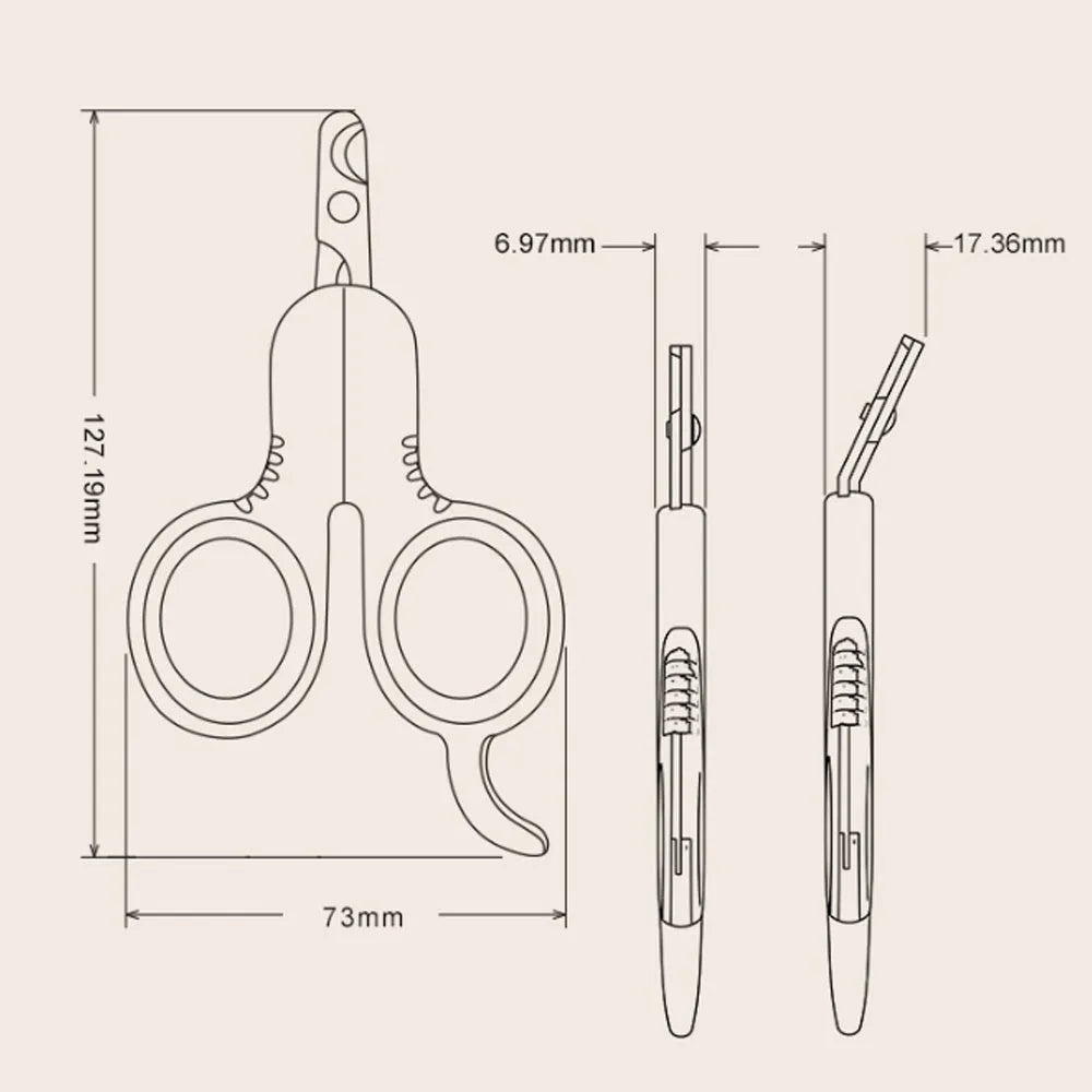 Professional grey pet nail clippers with curved tip and rubber-coated handle for trimming cat and small dog claws.