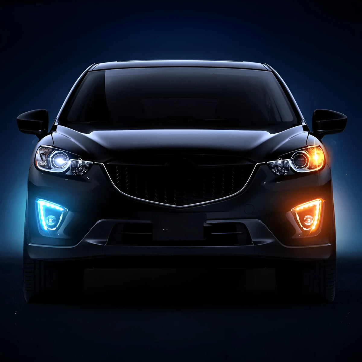 Mazda CX5 daytime running light LED bulbs with electroplated finish and multiple style options