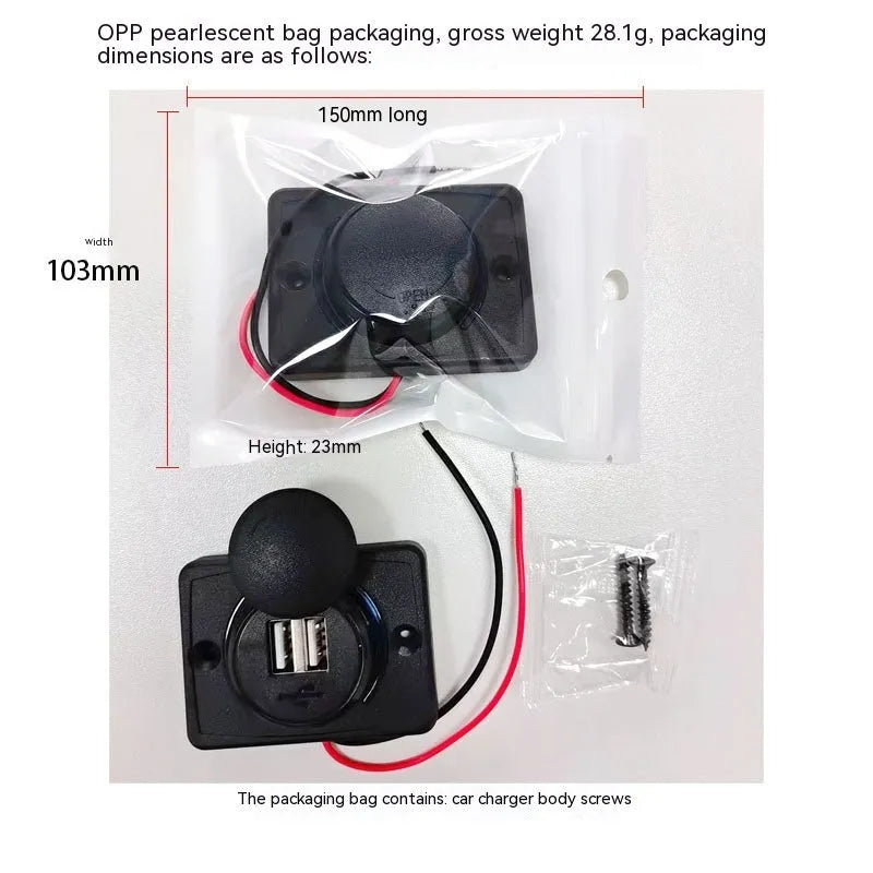 Black 12V car USB charger with 5V 3.1A output for vehicle installation