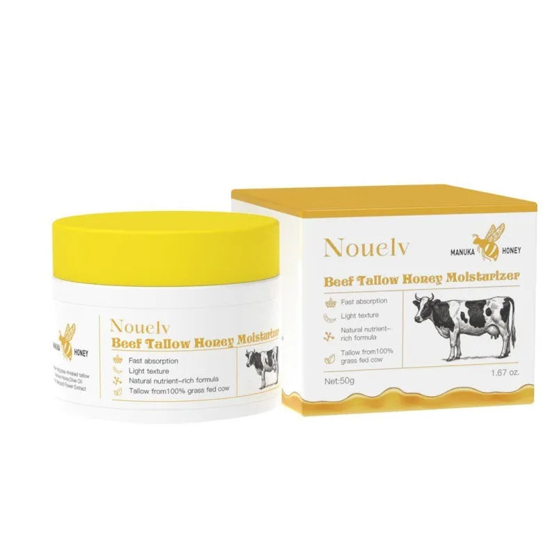 50g jar of cow fat moisturising cream with honey for dry and combination skin types