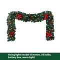 PVC Christmas rattan decorative bow with pine cone centrepiece and optional lighting