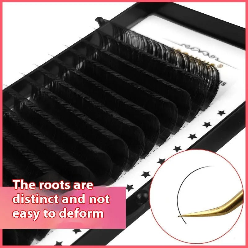 16-row dense volume false eyelashes made from mink hair with matte round wool base