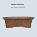 Purple sand rectangular mud flowerpot with adjustable drainage segment in modern simplicity style