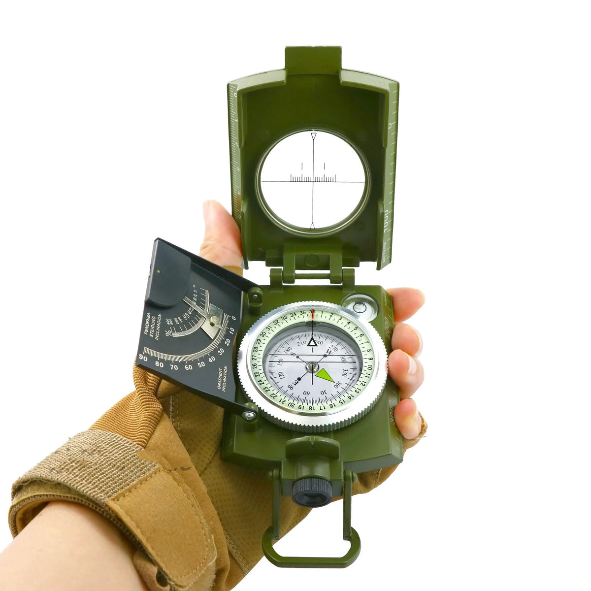 K4074 professional outdoor metal compass with hanging rope and ring features