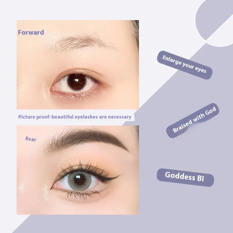 V-shaped fairy fishtail false eyelashes with thick black segments in graduated lengths on clear band