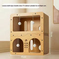 Double-layer cat scratching board and enclosed nest in choice of six visual styles