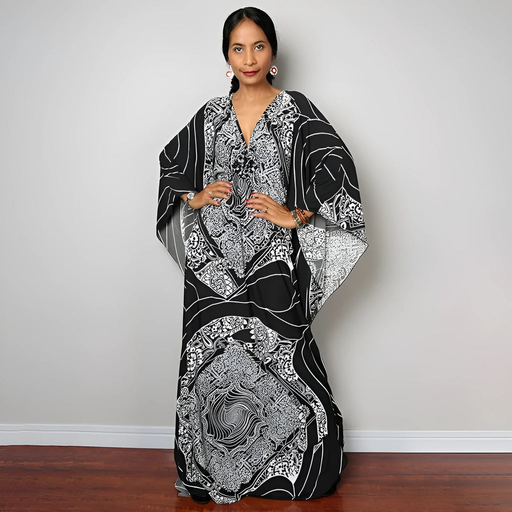 Women's loose sun protection bikini cover up robe in polyester blend fabric