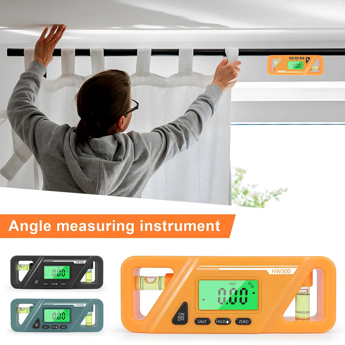 Digital magnetic inclinometer angle gauge on a metal surface, showing an angle reading on its display.