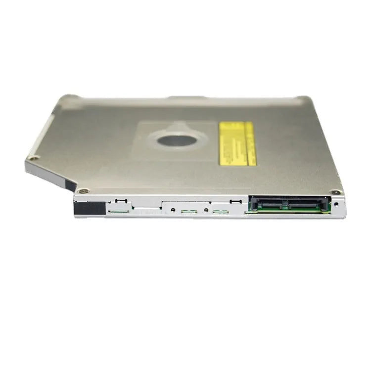 Silver internal SATA optical drive for MacBook Pro 13 laptop, showing UJ8A8 label.