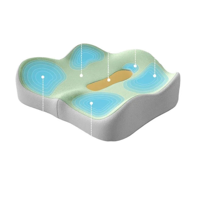 Office seat cushion with memory foam filling for waist support in various solid colour options