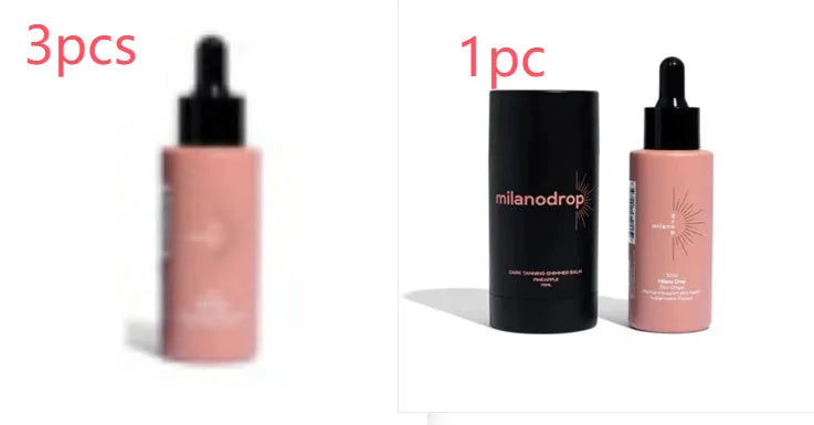 Black essence tanning drops bottle and tanning flash cream bottle for body care.