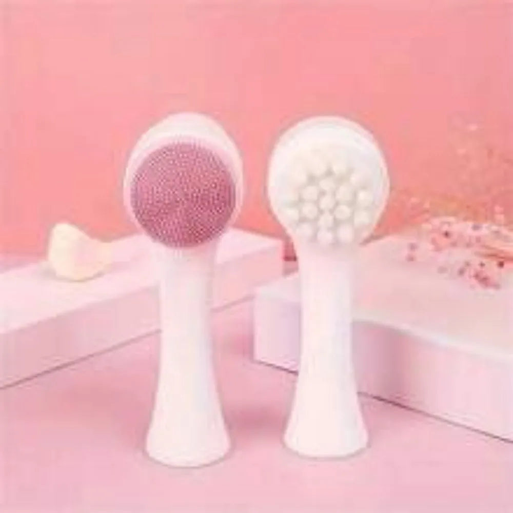 Blue and pink pet paw brushes with nylon bristles for cleaning dog and cat paws.