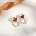 Geometric tassel clip-on earrings for non-pierced ears in brass with electroplated finish