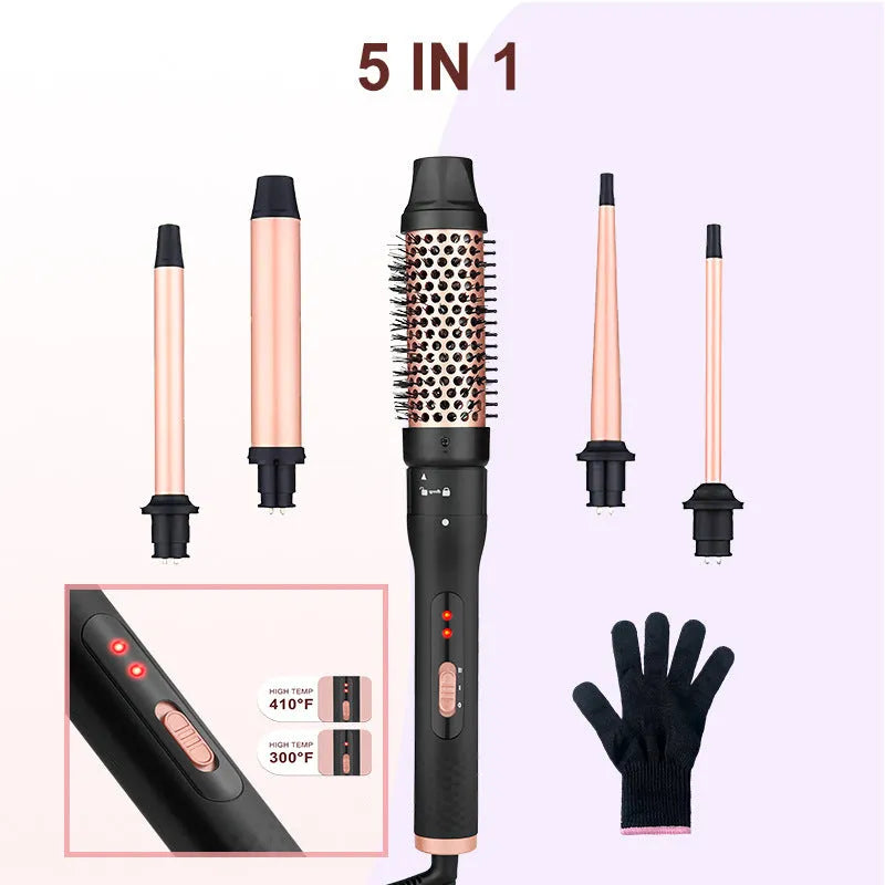 Three-barrel water wave hair curler styling tool with wired power cord for curly and straight hair