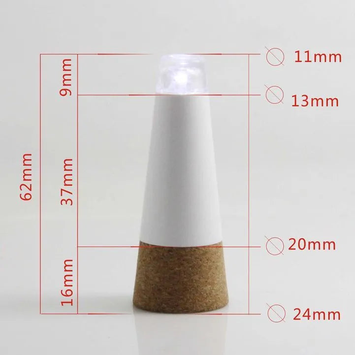 Plastic LED rechargeable bottle cap cork light for holiday decoration