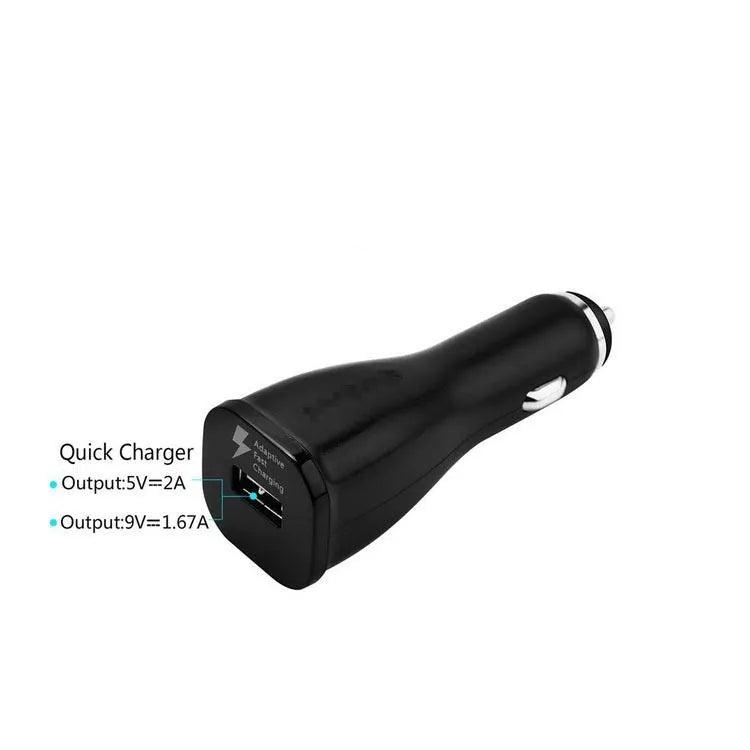 White QC30 single port USB car fast charger with QC2.0 technology